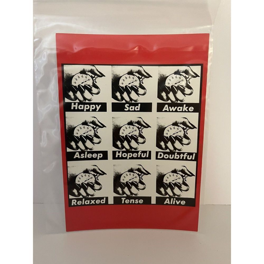 Barbara Kruger Vintage Print Postcard‎ 1989 Untitled Emotions Time Stopwatch